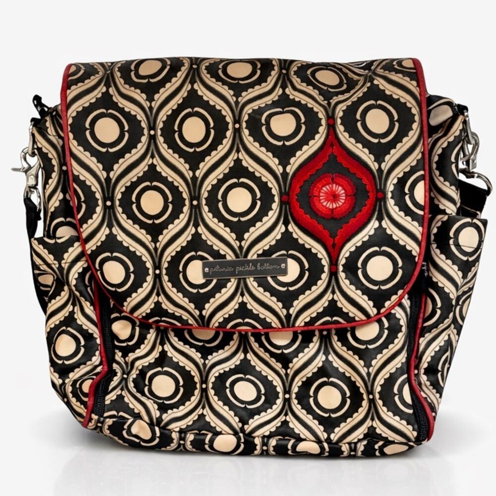 Petunia Pickle Bottom Black & Cream Baby Diaper Bag‎ Tote (Large)